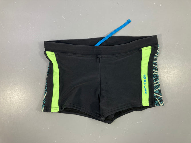 Maillot boxer noir bords jaunes Nabaiji, moins cher chez Petit Kiwi