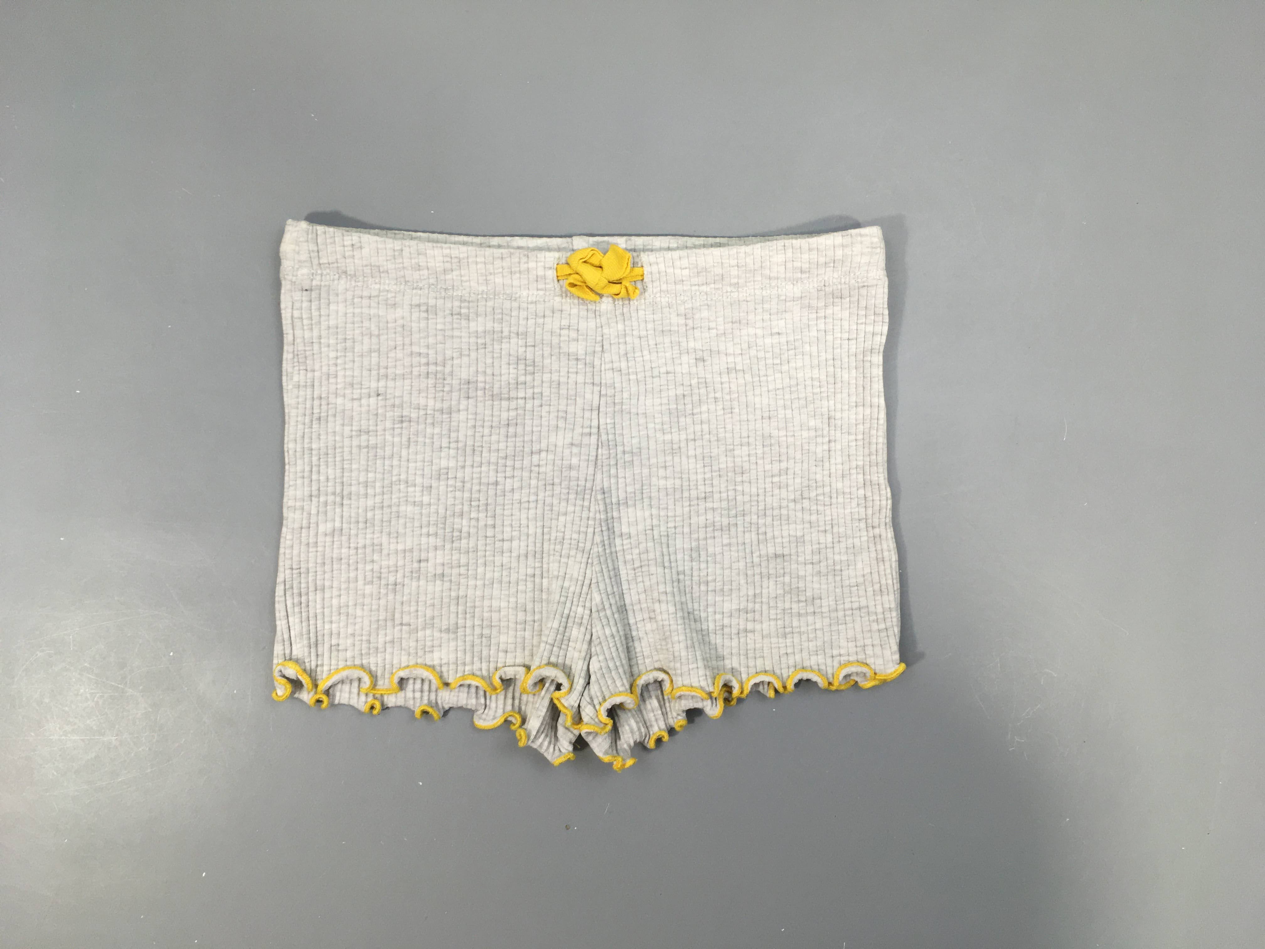 Short molleton côtesgris chiné/jaune