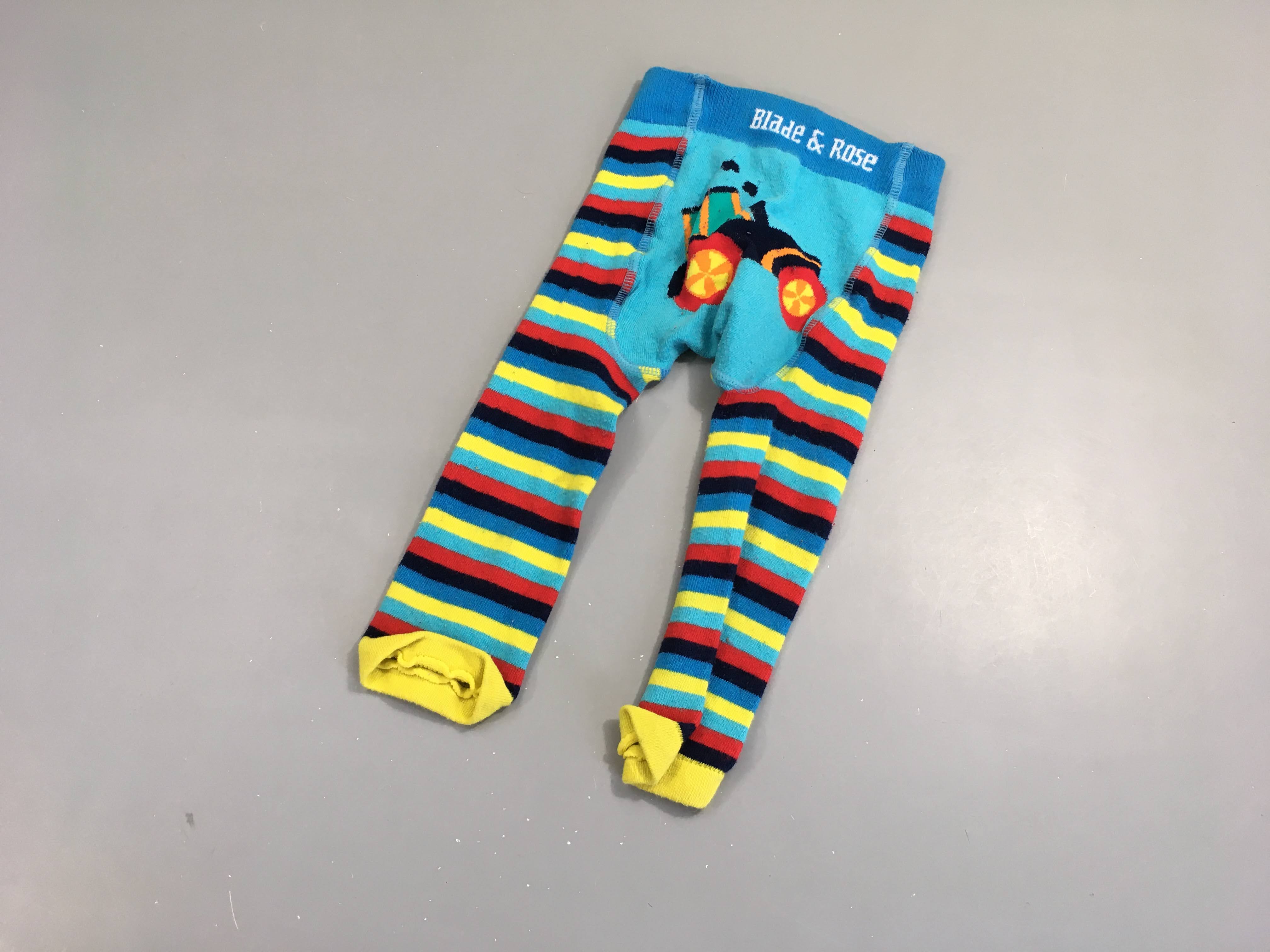 Collants sans pieds rayé multicolore tracteur Blade & Rose