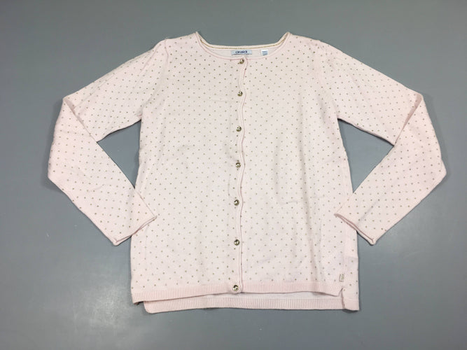 Gilet rose pâle pois dorés, moins cher chez Petit Kiwi