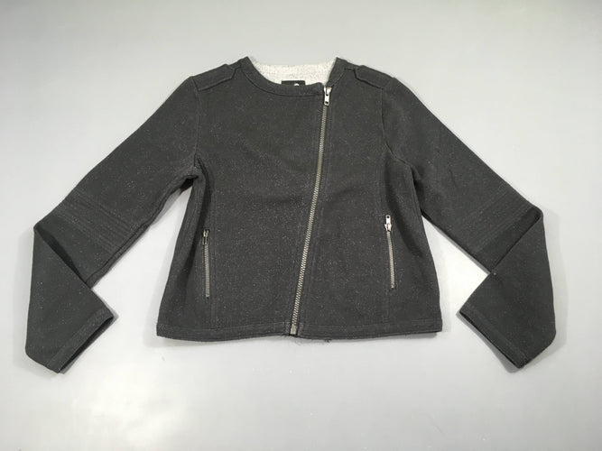 Blaser molleton gris pailleté zip, moins cher chez Petit Kiwi