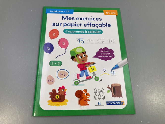 Mes exercies sur papier effaçable-J'apprends à calculer 6-7a, moins cher chez Petit Kiwi