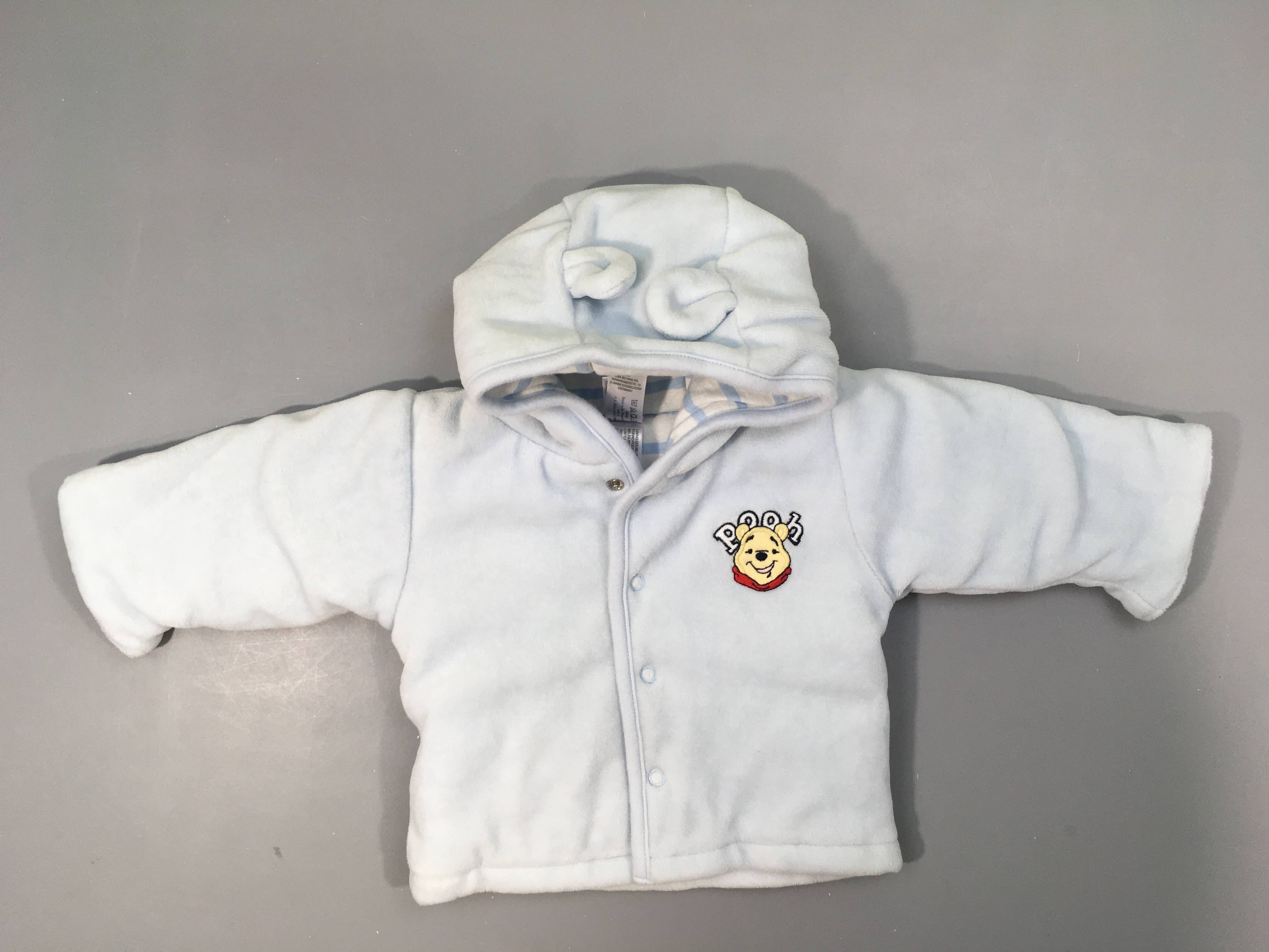 Gilet-veste ouatinée velours bleu à capuche Winnie