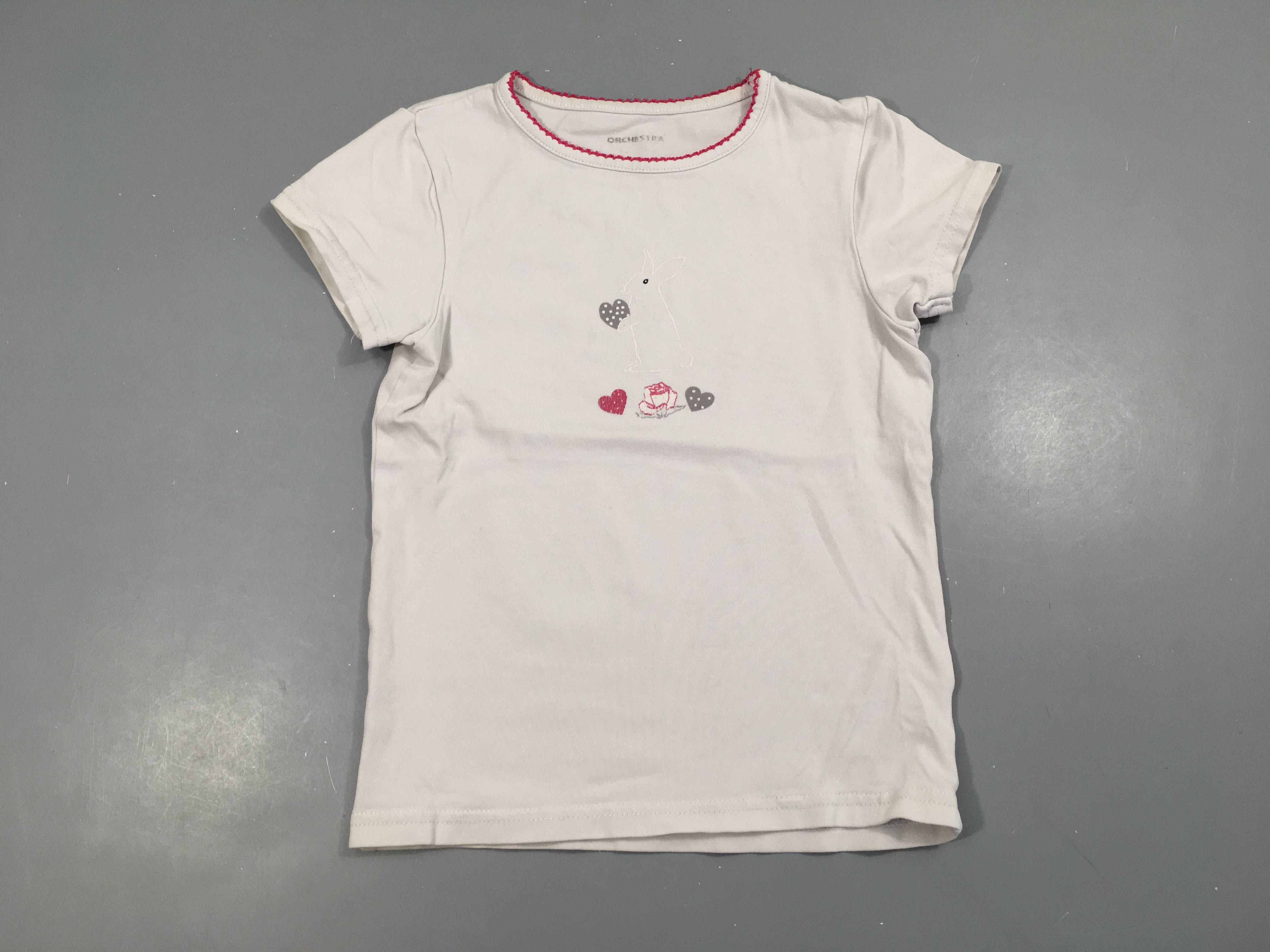 Chemisette m.c blanche lapin