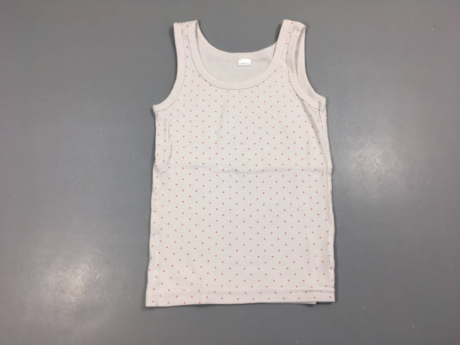 Chemisette s.m blanc pois rose, moins cher chez Petit Kiwi
