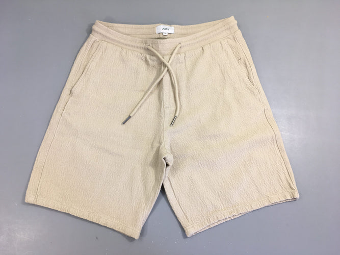 Bermuda molleton texturé beige, bouloché, Jules, moins cher chez Petit Kiwi