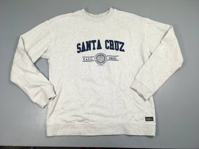 Sweat gris clair chiné Santa Cruz, moins cher chez Petit Kiwi