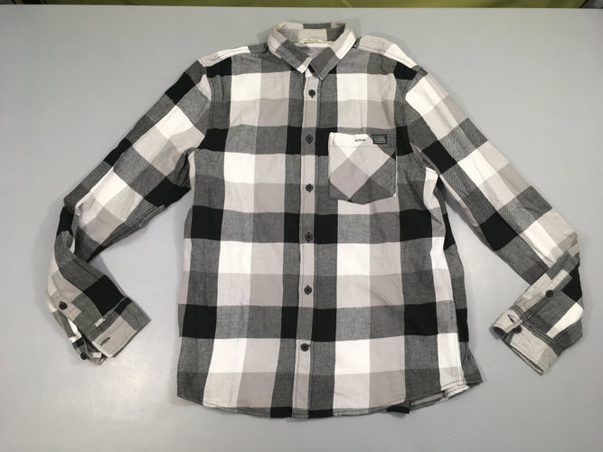 Chemise à carreaux noir-bs, moins cher chez Petit Kiwi