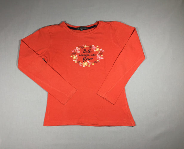 T-shirt m.l orange " Belle come une fleur", moins cher chez Petit Kiwi