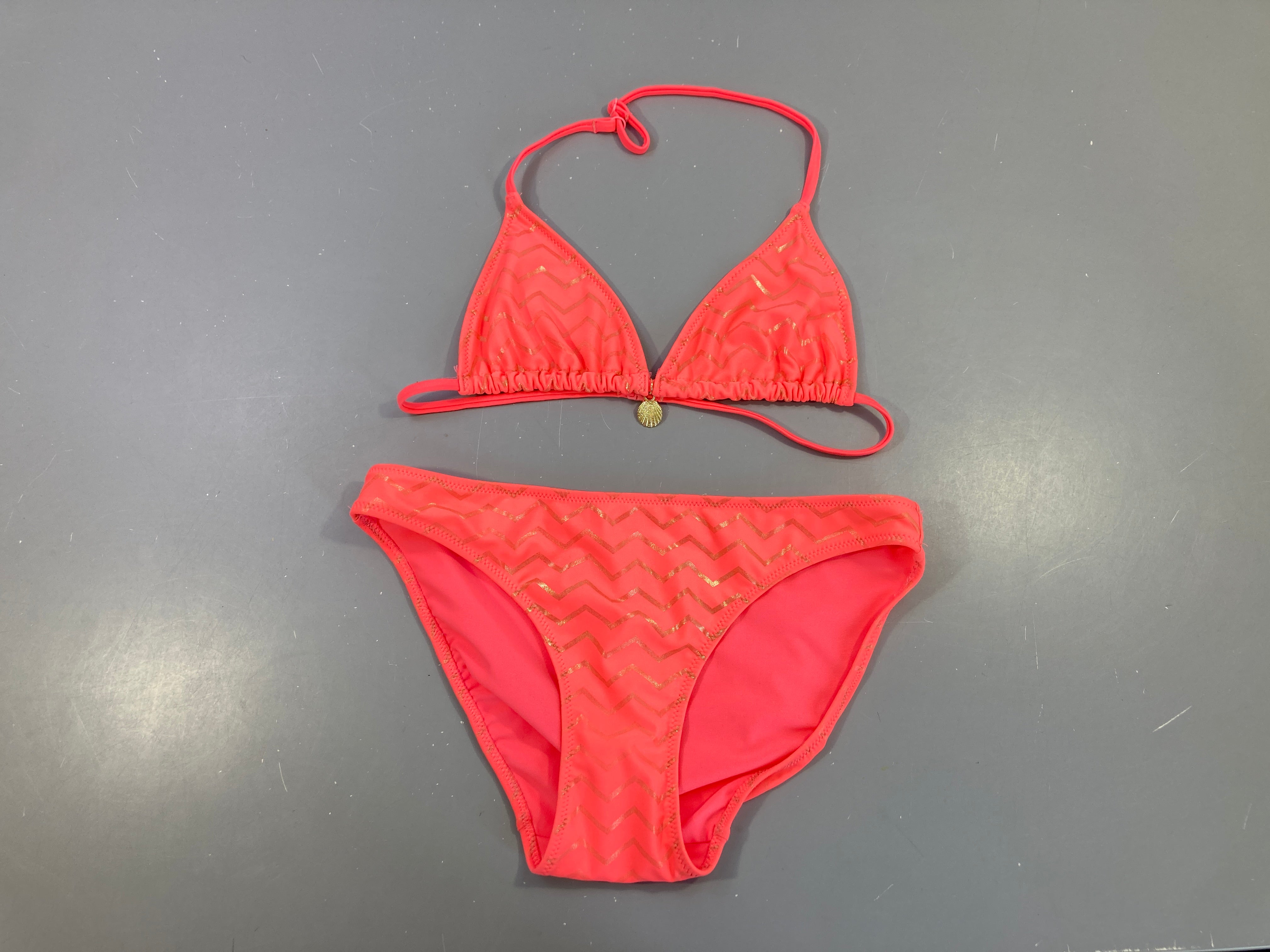 Bikini rose néon chevrons