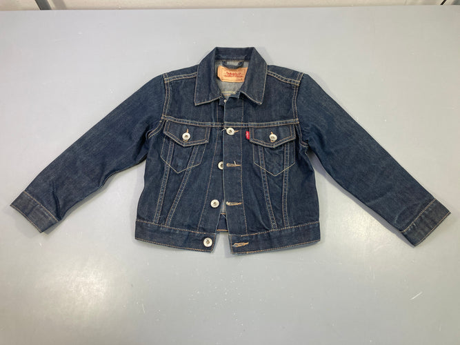 Veste en jean bleu foncé, moins cher chez Petit Kiwi