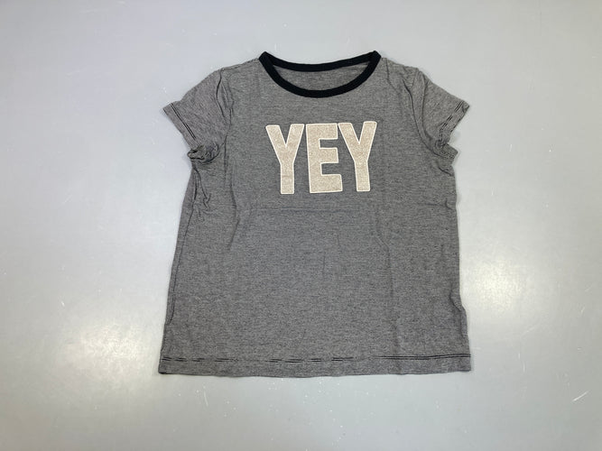 T-shirt m.c rayé noir/blanc Yey, moins cher chez Petit Kiwi