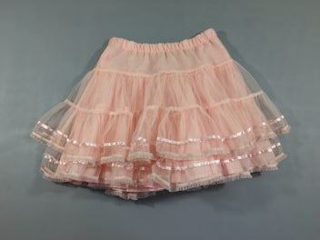 Jupe tulle rose volants