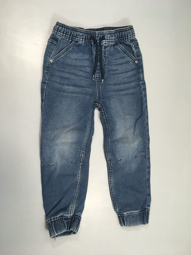 Pantalon taille et chevilles élastiques bleu, moins cher chez Petit Kiwi