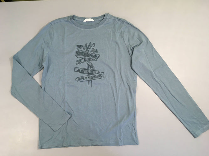 T-shirt m.l bleu panneaux directionnels, moins cher chez Petit Kiwi