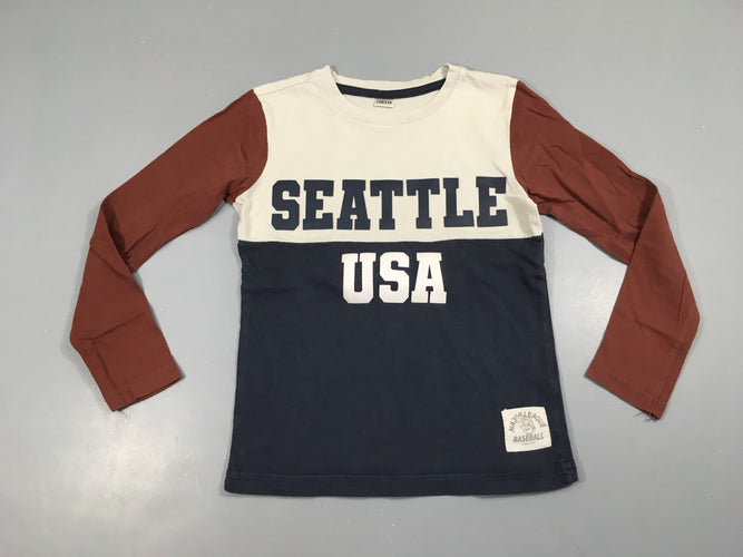 T-shirt m.l bleu-brun-beige Seattle, moins cher chez Petit Kiwi
