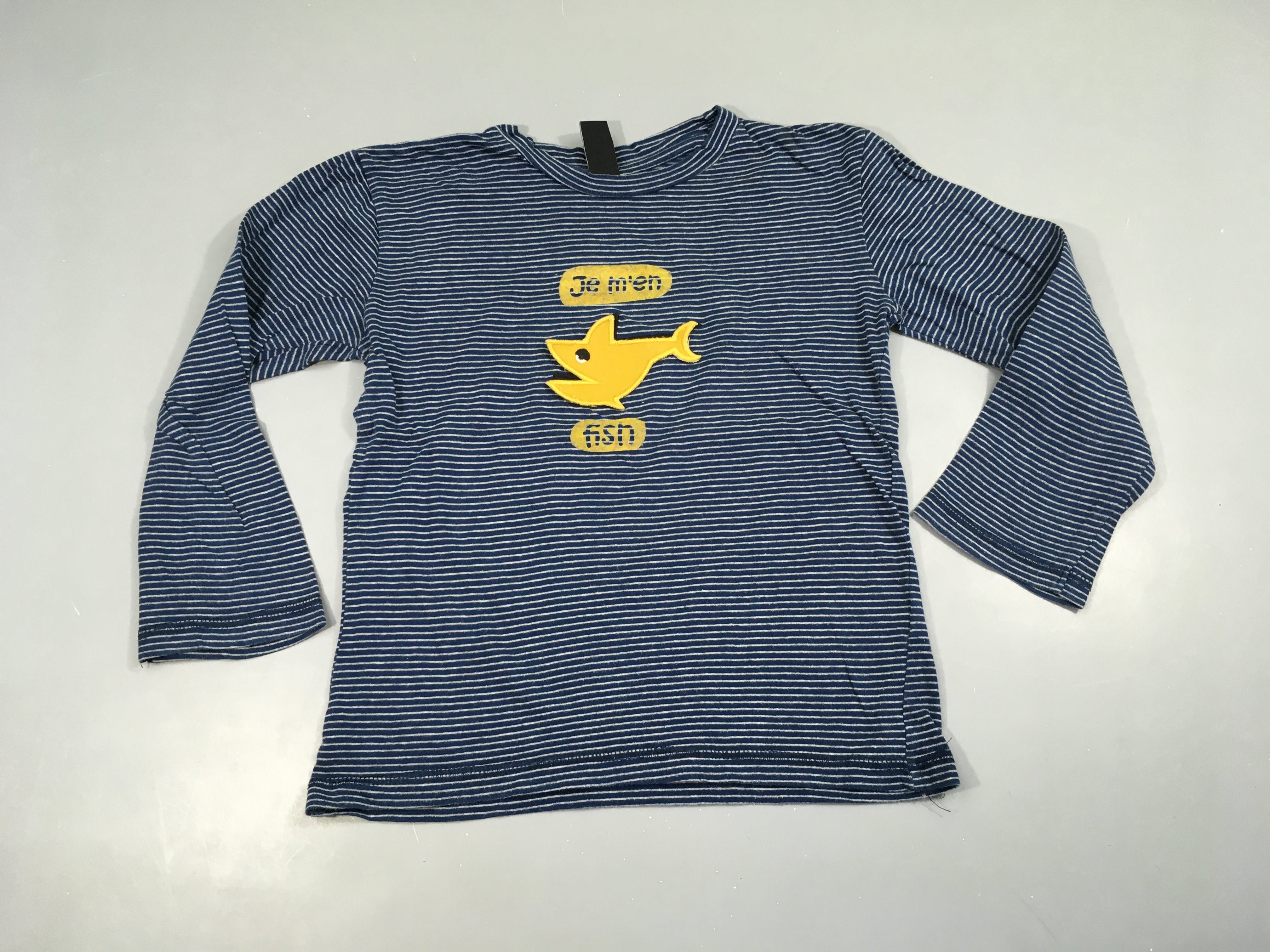 T-shirt m.l blanc rayé blanc Poisson