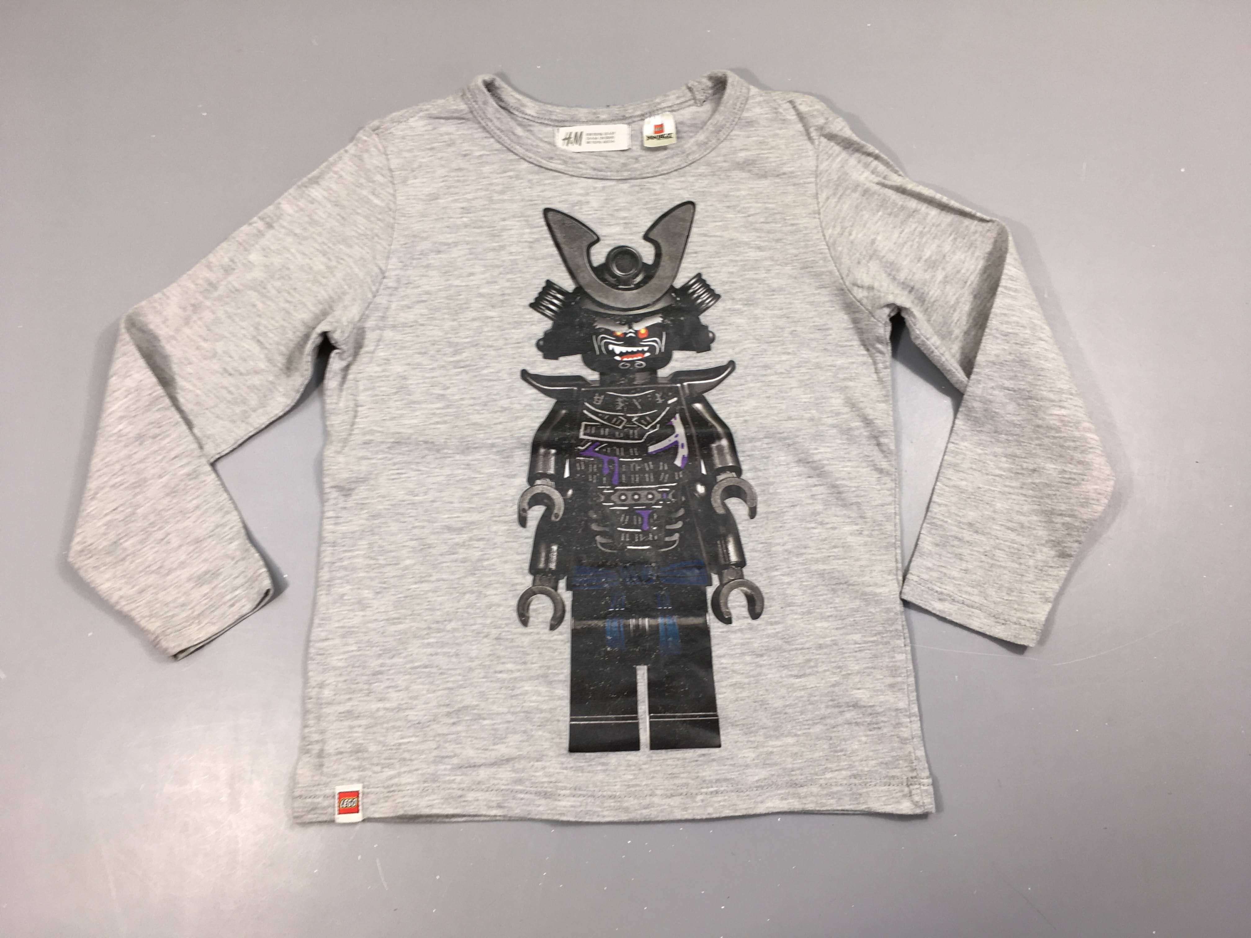 T-shirt m.l gris chiné NinjaGo Légèrement bouloché