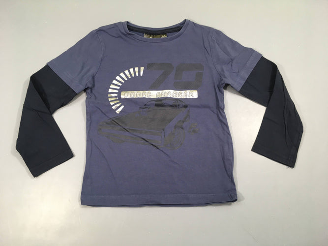 T-shirt m.l bleu foncé voiture, moins cher chez Petit Kiwi
