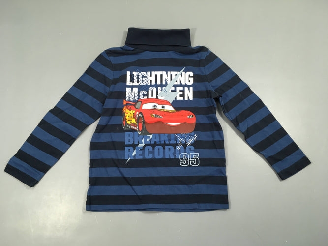 T-shirt m.l col roulé bleu rayé bleu Cars, moins cher chez Petit Kiwi