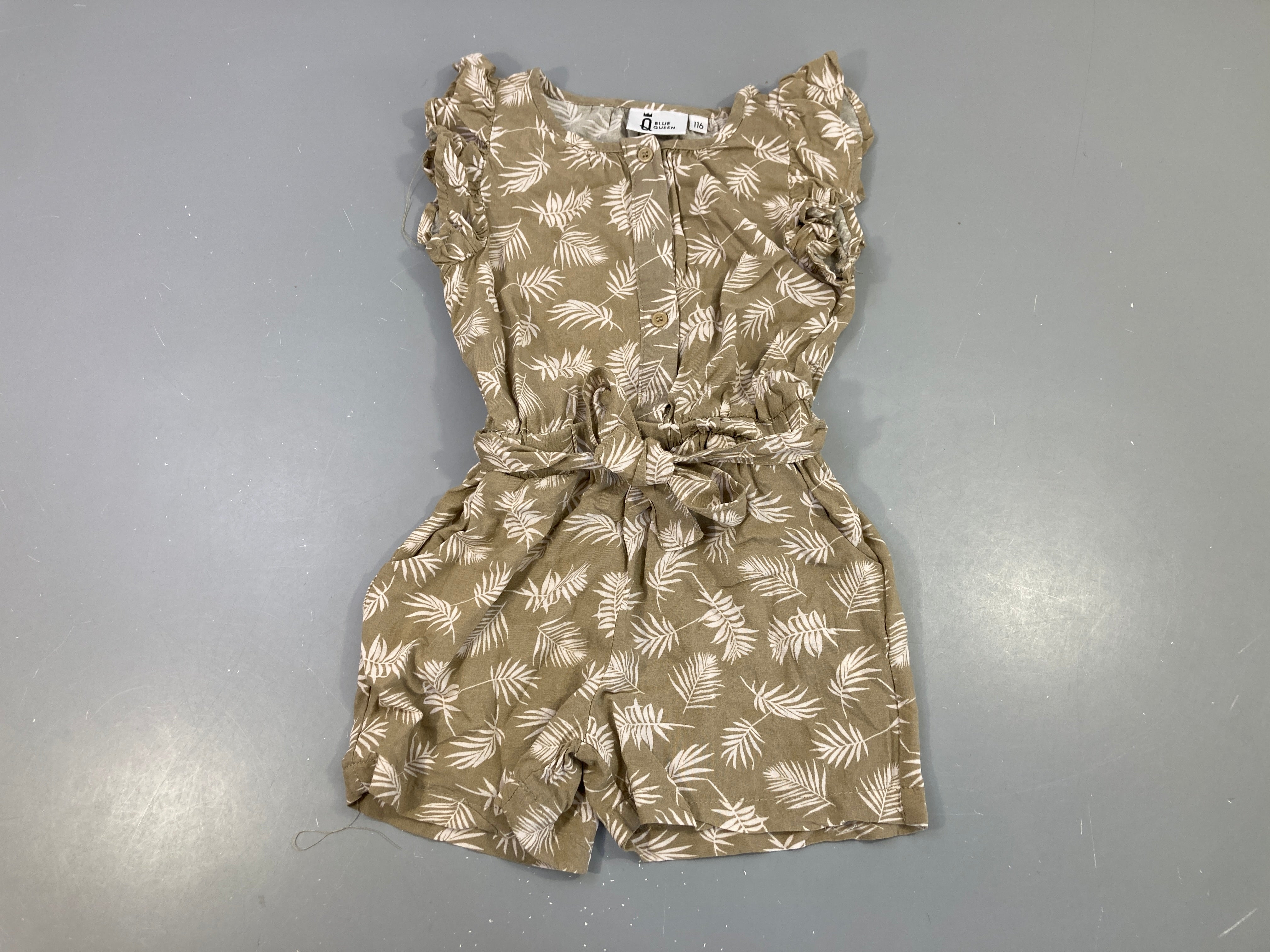 Combishort m.c beige feuillage ceinture