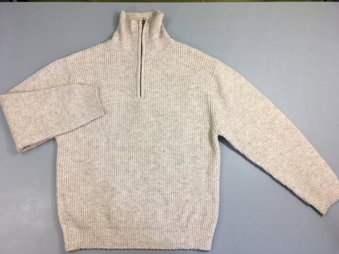 Pull épais beige chiné, moins cher chez Petit Kiwi