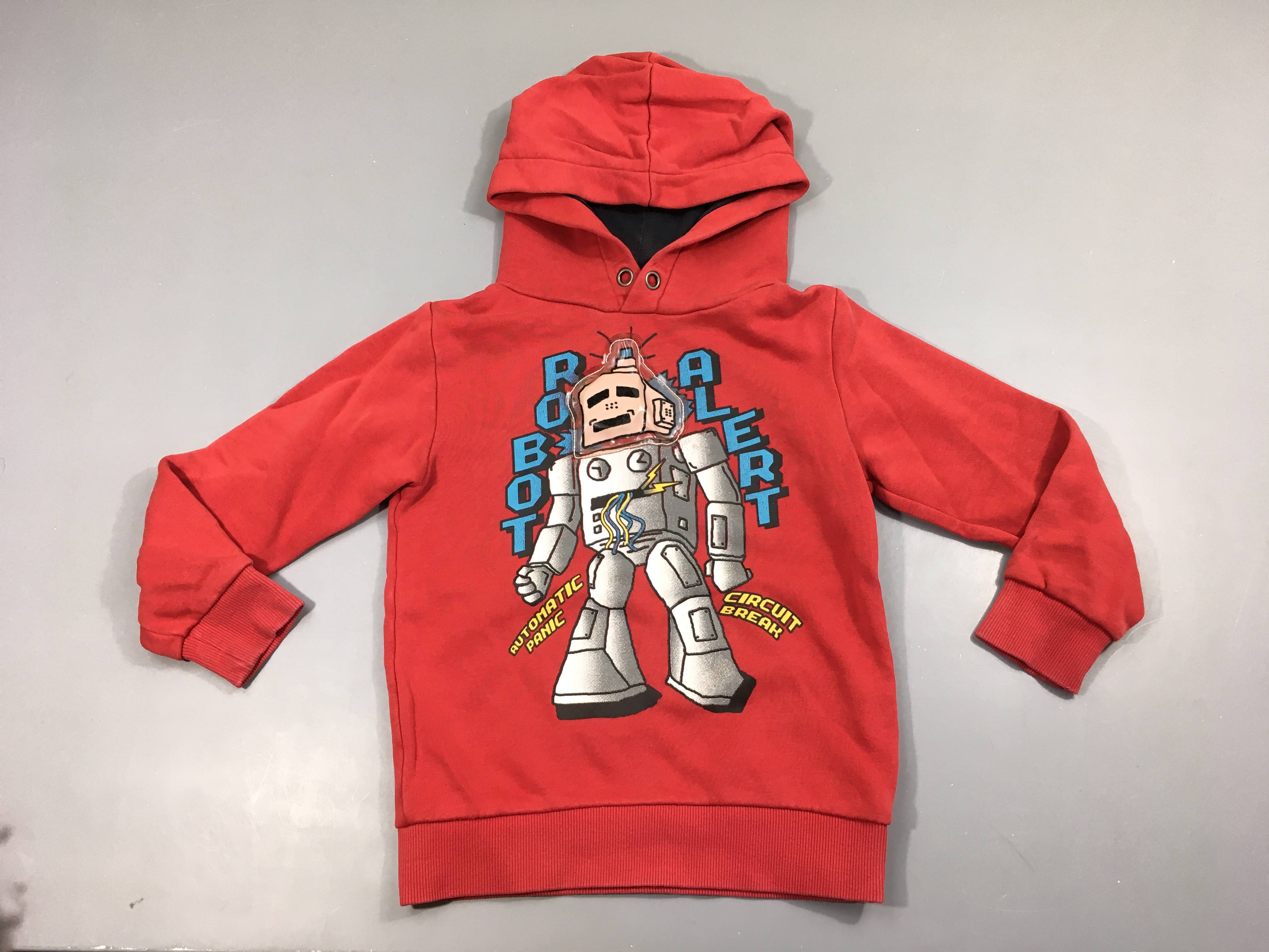 Sweat à capuche rouge Robot