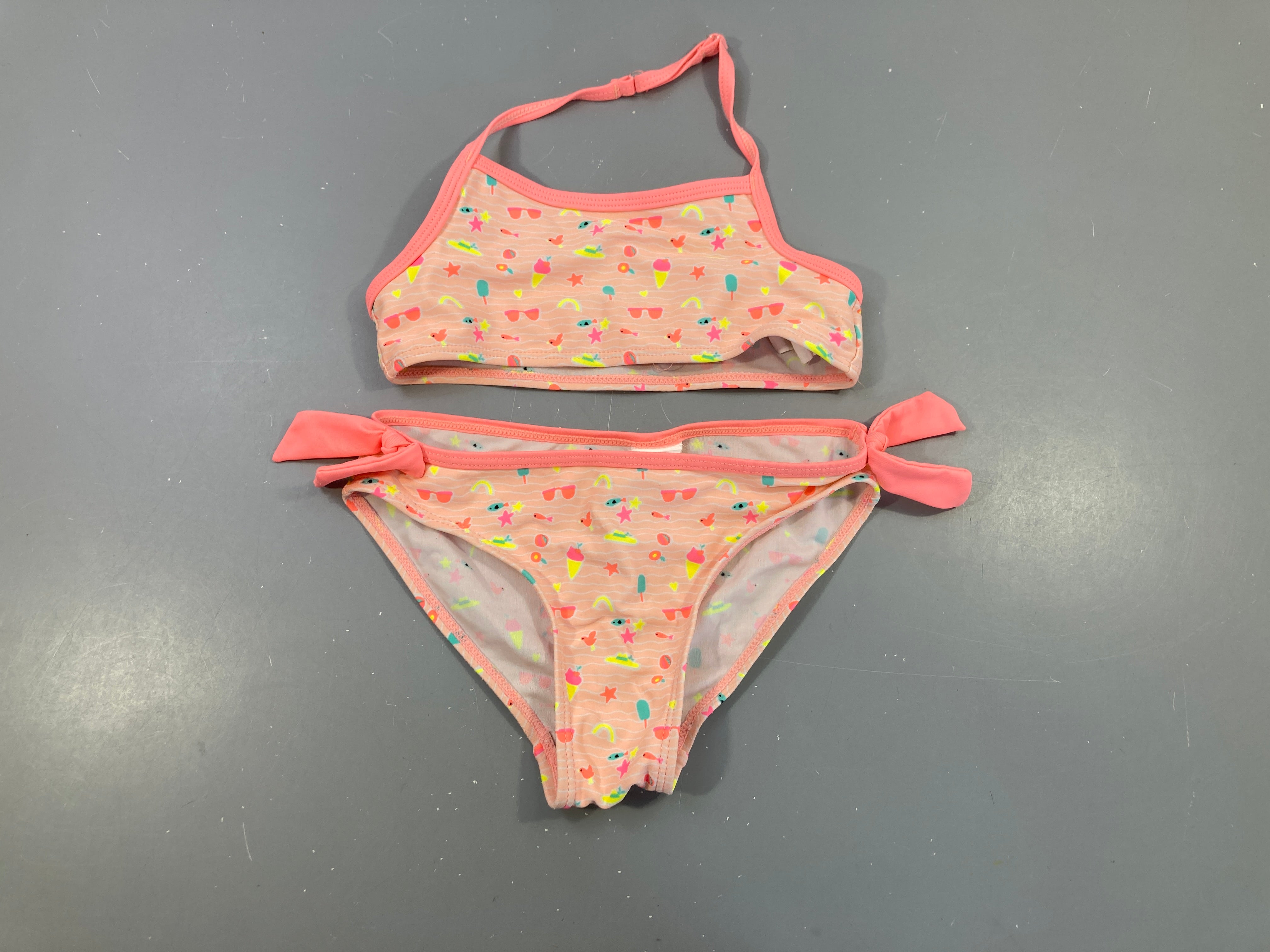 Bikini saumon motifs orange mer