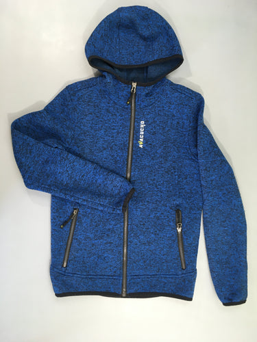 Gilet zippé à capuche bleu chiné, Ayacucho, moins cher chez Petit Kiwi