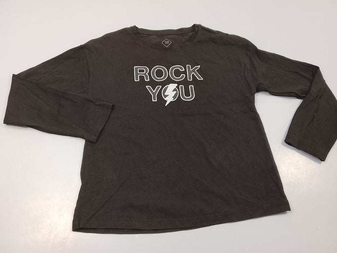 T-shirt m.l noir "Rock you", moins cher chez Petit Kiwi