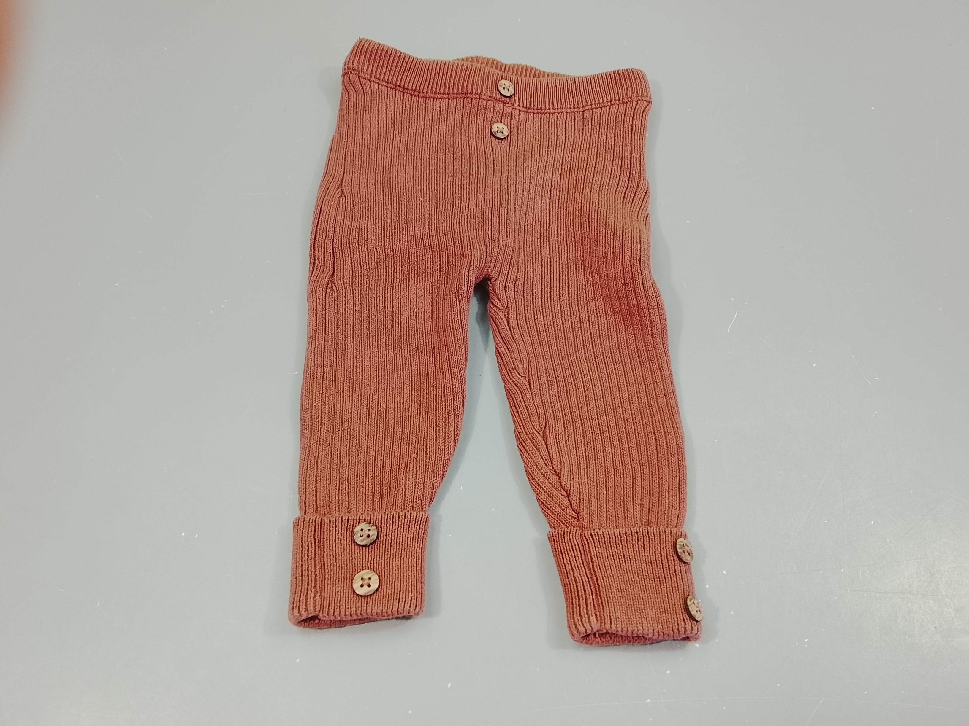 Pantalon à revers côtelé terra cota