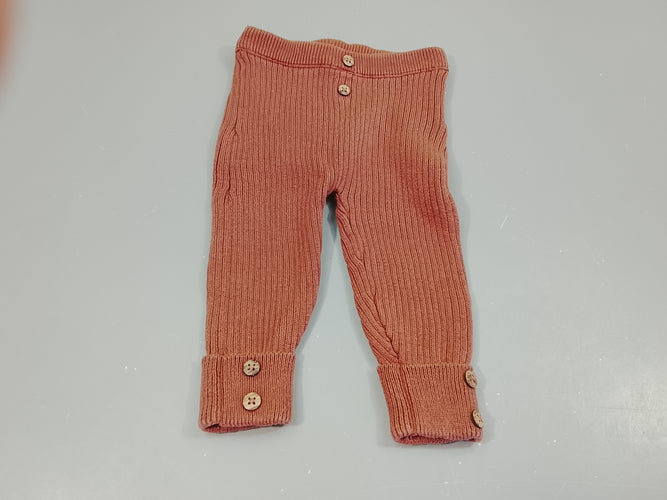 Pantalon à revers côtelé terra cota, moins cher chez Petit Kiwi