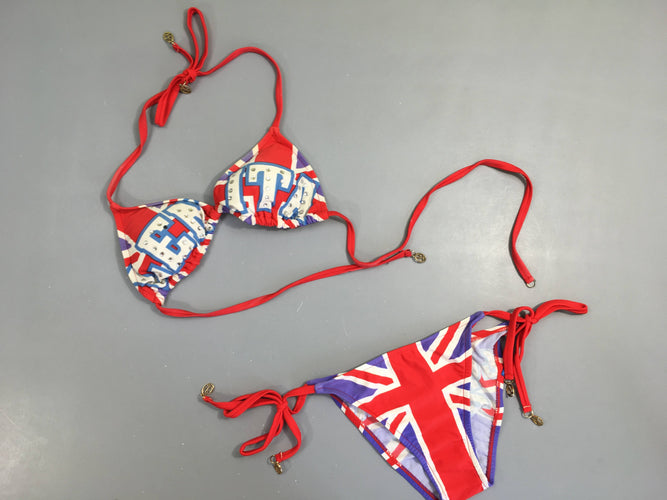 Bikini rouge belu drapeau, moins cher chez Petit Kiwi