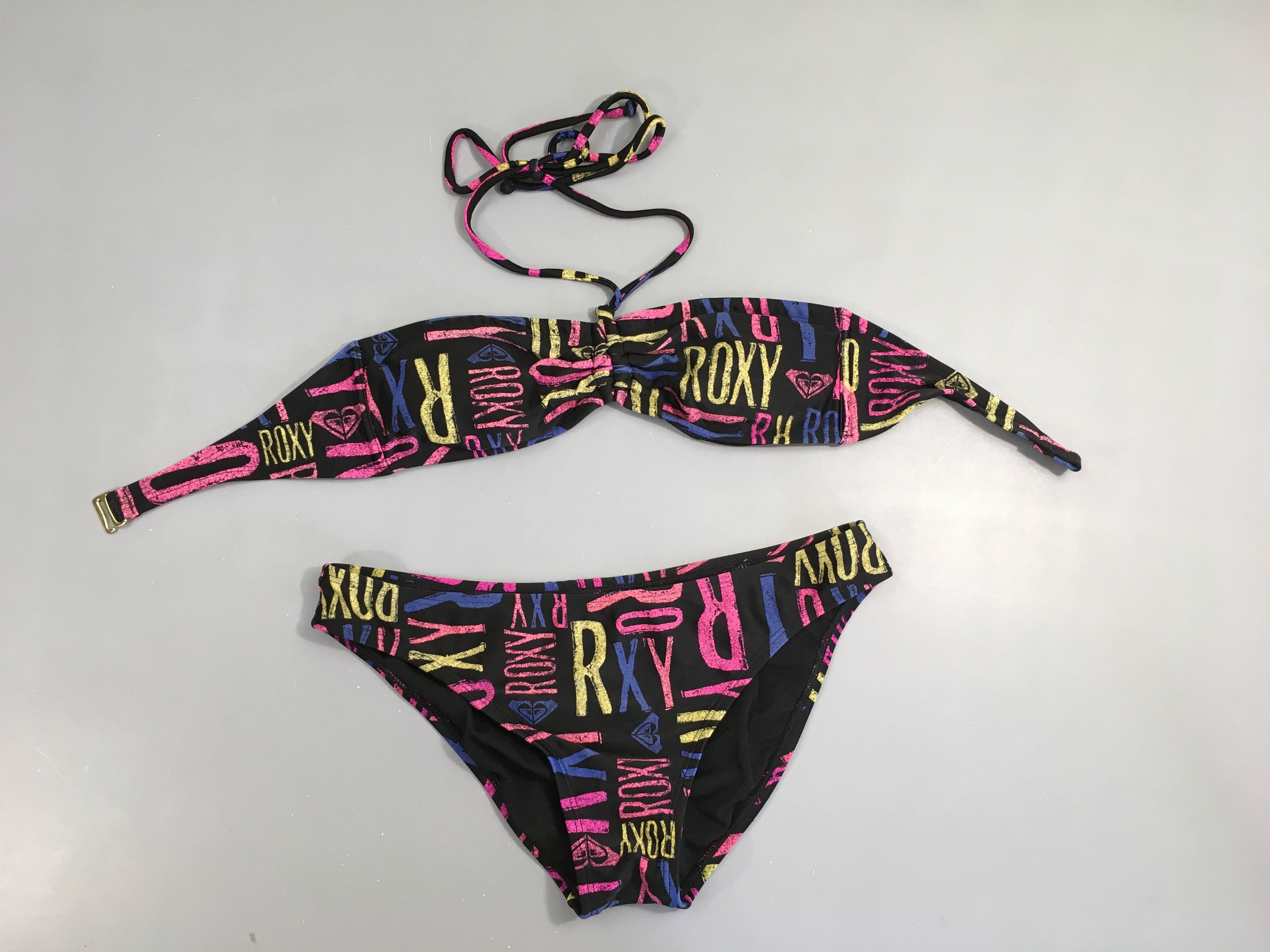 Bikini noir Ecriture fluo
