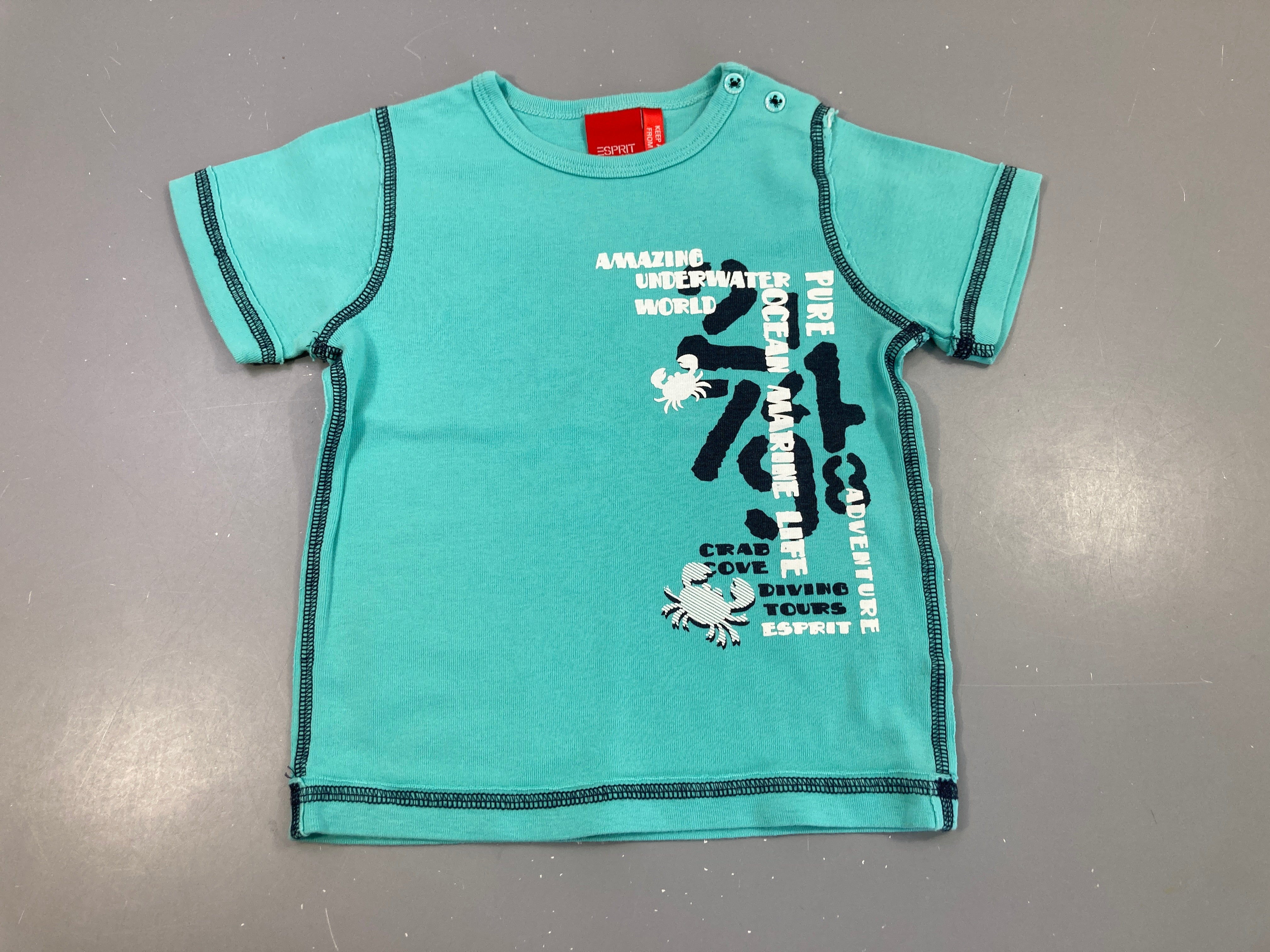 T-shirt m.c turquoise amazing crabes