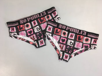 2 Culottes No Public Mauve-rose-noir
