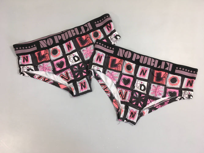 2 Culottes No Public Mauve-rose-noir, moins cher chez Petit Kiwi