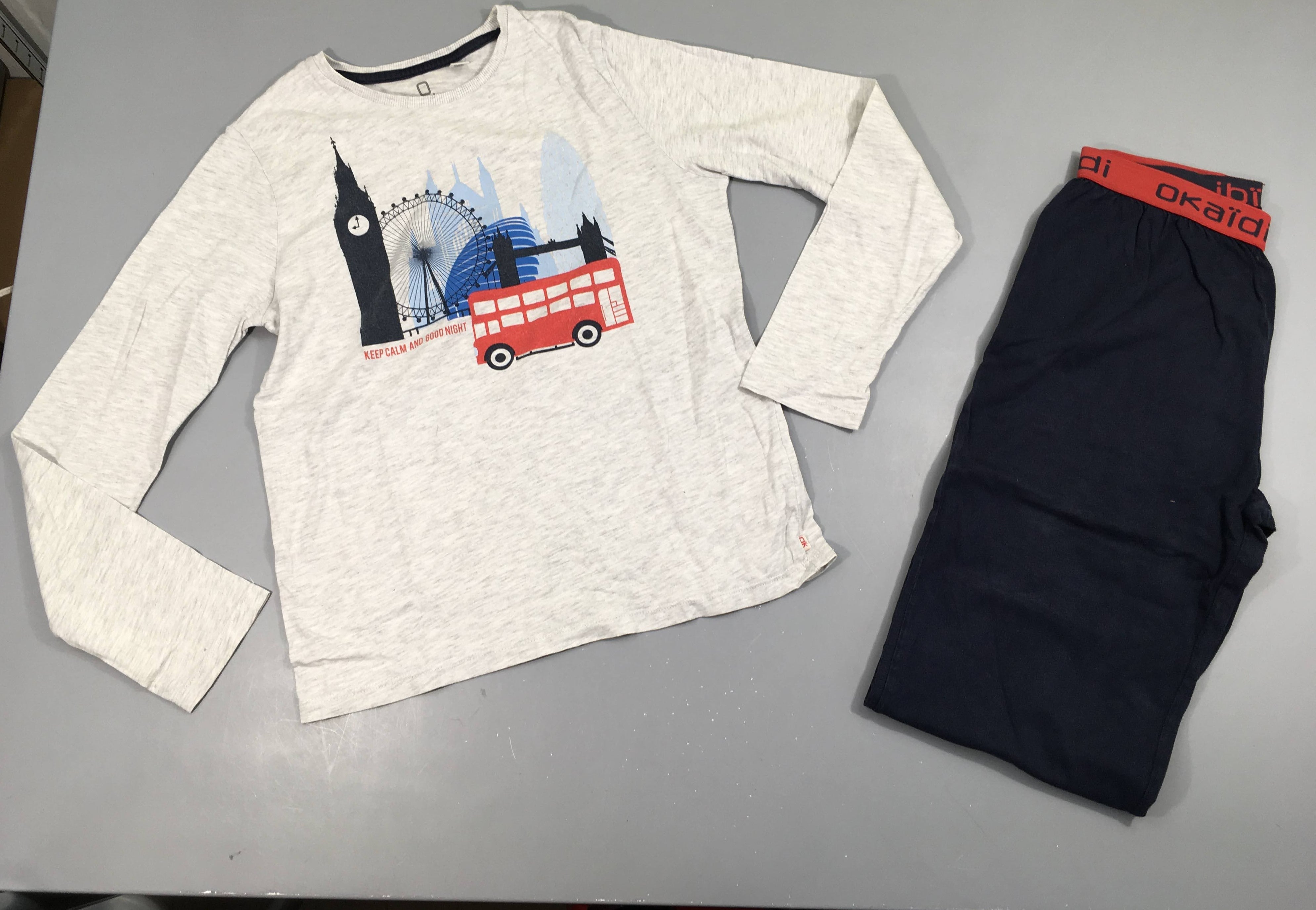 Pyjama 2pcs jersey gris chiné Londres