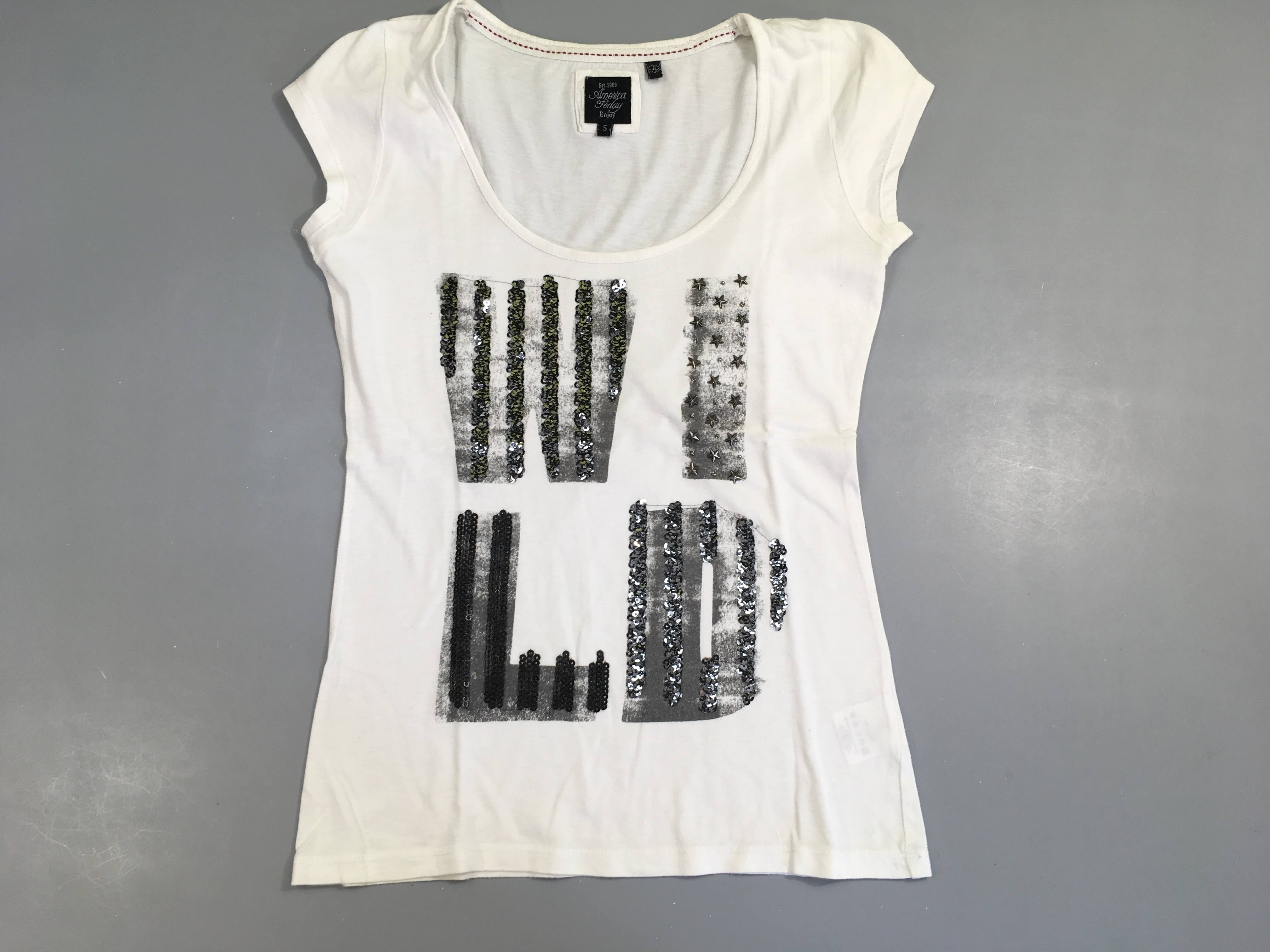 T-shirt m.c blanc sequins-Bouloché