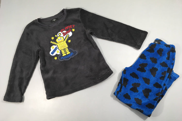 Pyjama 2 pcs softy gris foncé robot, moins cher chez Petit Kiwi