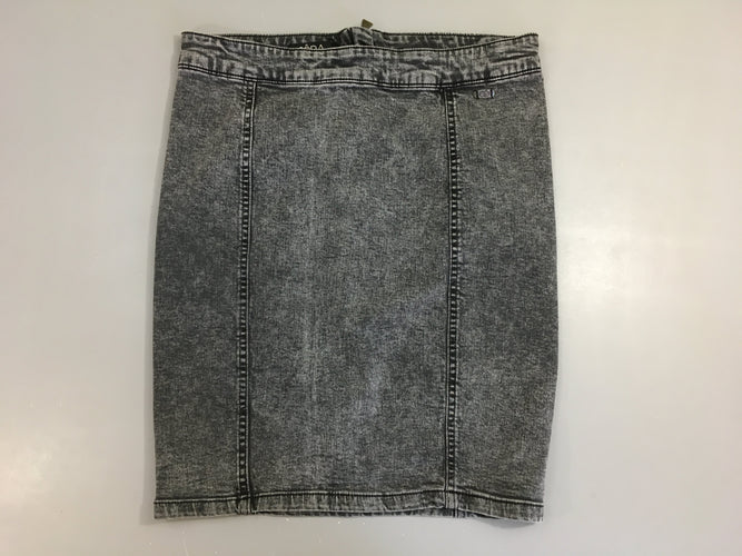 Jupe en jean gris effet délavé, moins cher chez Petit Kiwi