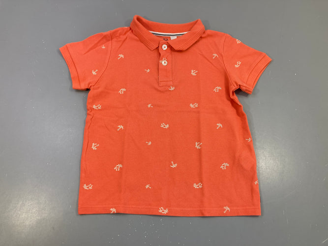 Polo m.c orangé Palmiers blancs, moins cher chez Petit Kiwi