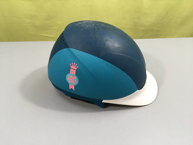 Bombe équitation bleu, Fouganza, 53-55cm, moins cher chez Petit Kiwi