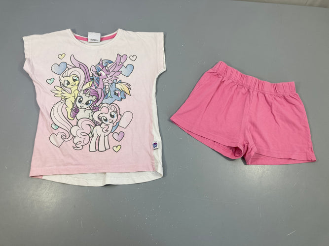 Pyjashort 2pcs jersey rose pâle/blanc Little Pony, moins cher chez Petit Kiwi