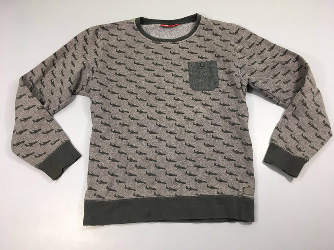 Sweat mailles gris chiné avions, moins cher chez Petit Kiwi