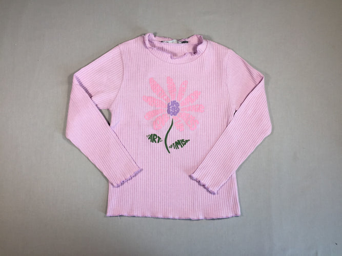 T-shirt m.l rose côtelé - fleur, moins cher chez Petit Kiwi