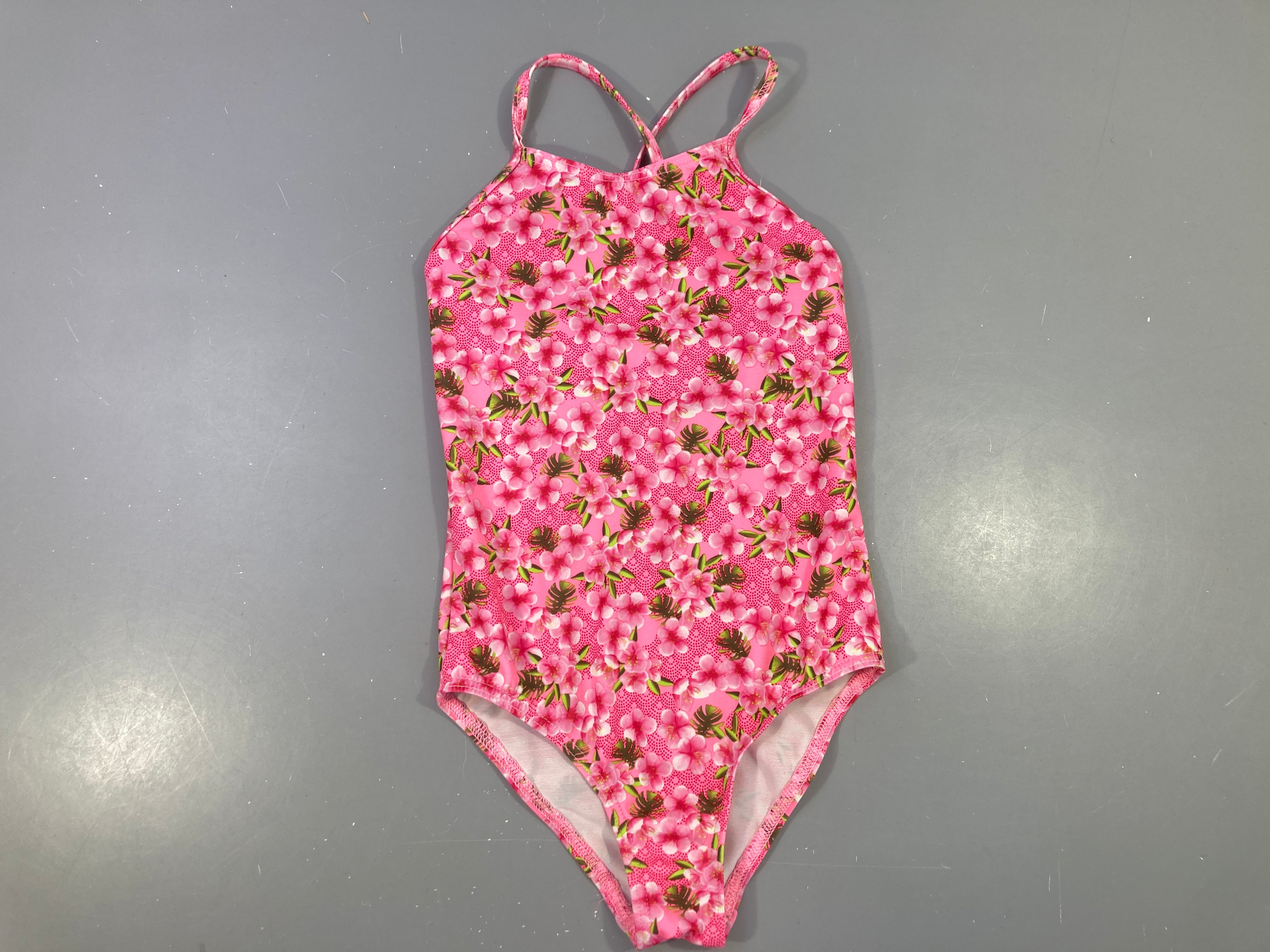 Maillot rose fleuri