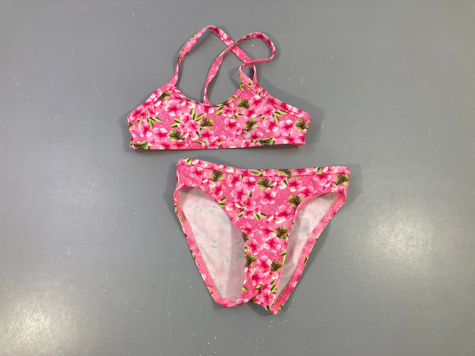 Bikini rose fleuri, moins cher chez Petit Kiwi