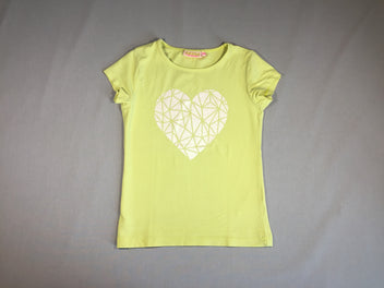T-shirt m.c vert clair avec coeur pailleté rosé