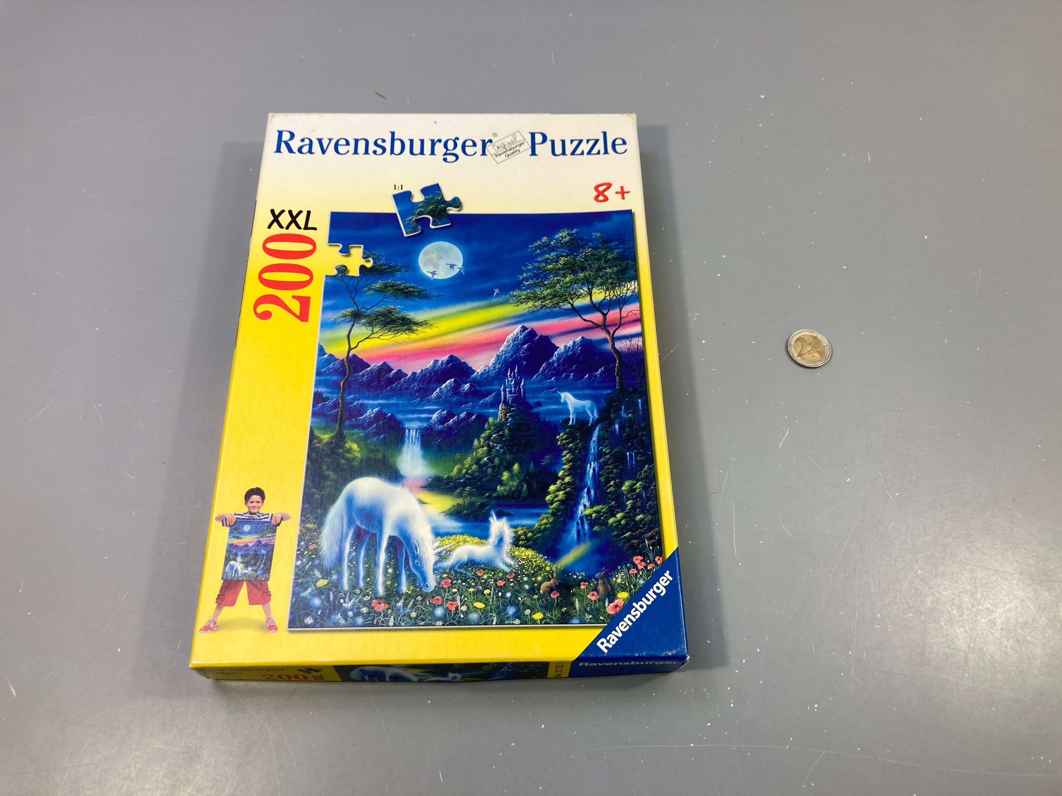 Complet, Puzzle licornes, 200 pcs, +8a (2 pièces un peu abîmées)